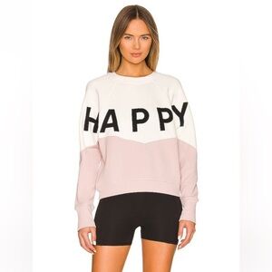 Spiritual Gangster Happy Bridget Raglan Pullover in Stone & Rose Quartz • Large